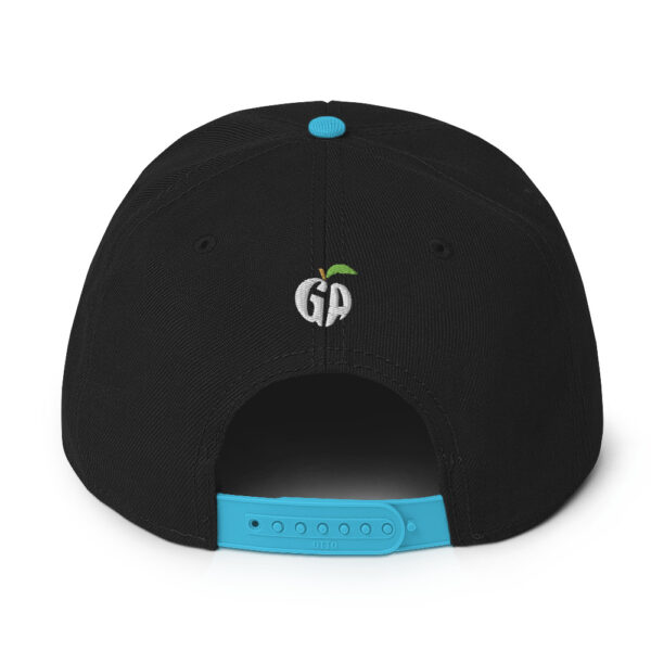 snapback-aqua-blue-black-black-back-68068fd227e52.jpg Get Noticed with the Stylish GA Snapback Hat - Perfect for Any Occasion