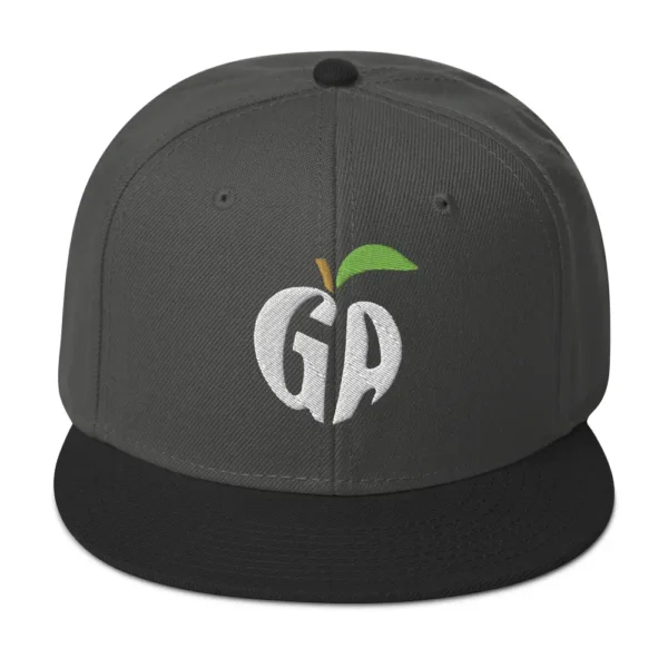 snapback-black-charcoal-gray-charcoal-gray-front-68068fd231072.jpg Get Noticed with the Stylish GA Snapback Hat - Perfect for Any Occasion