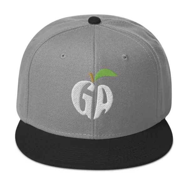 snapback-black-gray-gray-front-68068fd237eaf.jpg Get Noticed with the Stylish GA Snapback Hat - Perfect for Any Occasion