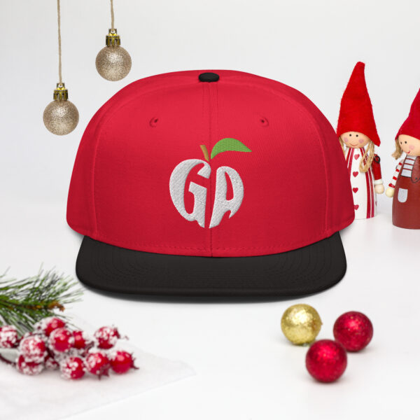 snapback-black-red-red-front-68068fd223f46.jpg Get Noticed with the Stylish GA Snapback Hat - Perfect for Any Occasion