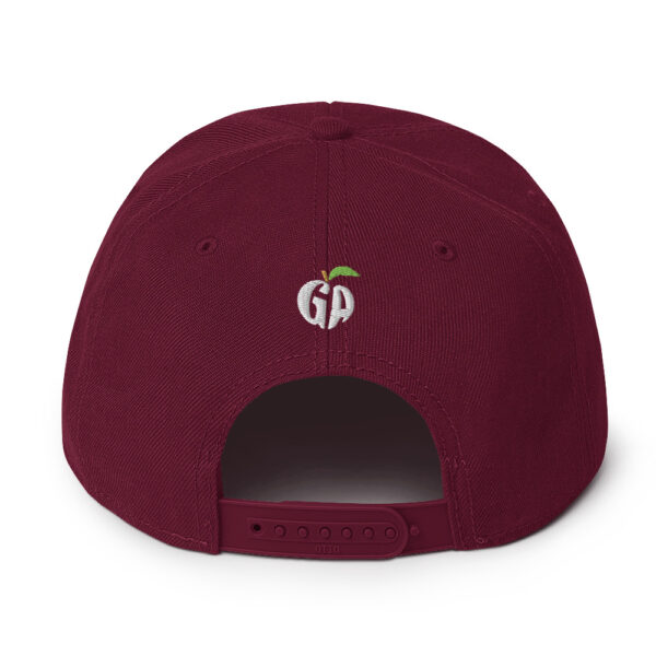 snapback-burgundy-maroon-back-68068fd22ab68.jpg Get Noticed with the Stylish GA Snapback Hat - Perfect for Any Occasion