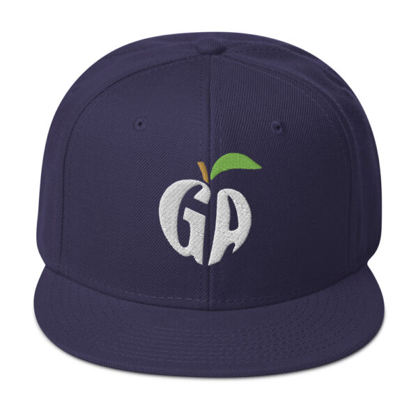 snapback-navy-blue-front-68068fd22bfdd.jpg Get Noticed with the Stylish GA Snapback Hat - Perfect for Any Occasion
