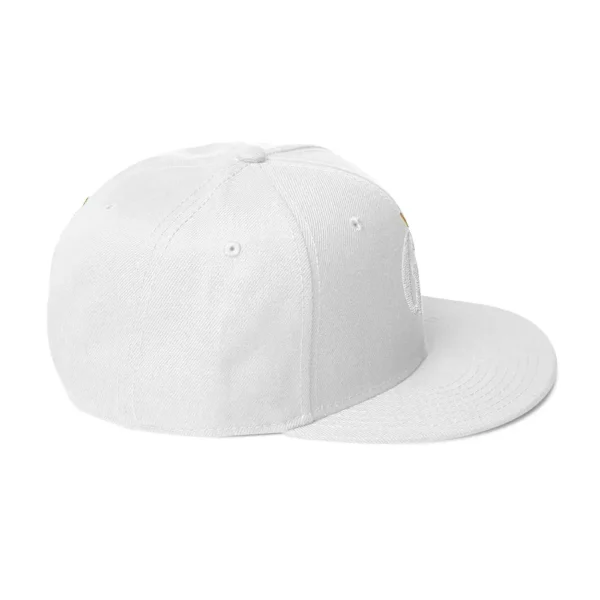 snapback-white-right-side-68068fd23c324.jpg Get Noticed with the Stylish GA Snapback Hat - Perfect for Any Occasion