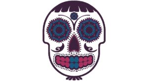 Colorful Sugar Skull Embroidery Design - Dia de los Muertos Pattern