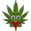 Premium Cannabis Leaf with Heart Embroidery Design - Stylish and Unique
