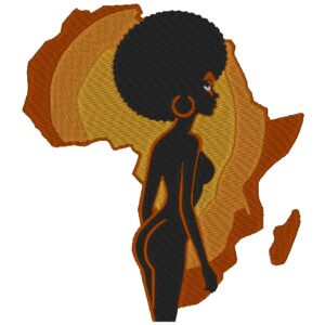 African Silhouette Afro Woman Embroidery Design: Unique and Stylish Artwork