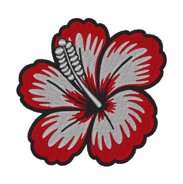 Exquisite Hibiscus Flower Embroidery Design: Floral Needlework Pattern