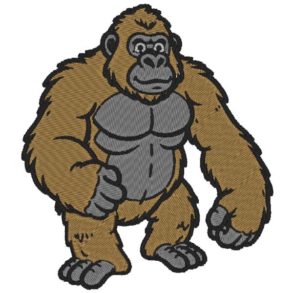 Premium Gorilla Embroidery Design: High-Quality, Detailed Pattern