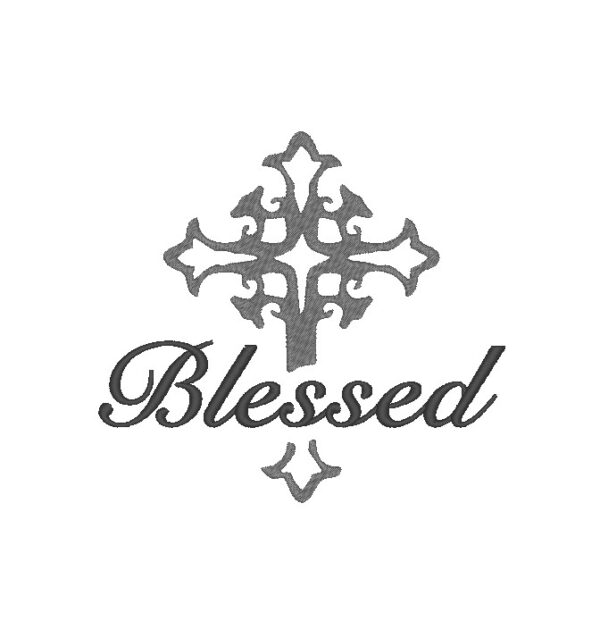 Blessed Cross Embroidery Design: Intricate Religious Pattern for DIY Projects