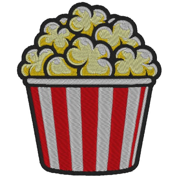 Delicious Popcorn Embroidery Design: Fun and Festive Pattern for DIY Projects
