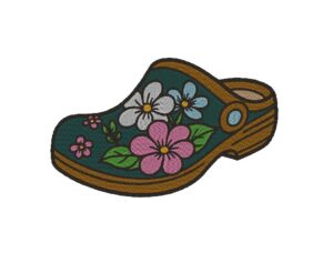 Chic Floral Clog Embroidery Design