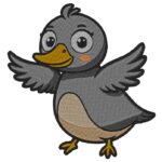 Cheerful Duck Embroidery Design: Playful and Vibrant Duckling Pattern