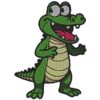 Charming Smiling Crocodile Embroidery Design - Unique Animal Patch