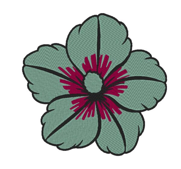 Exquisite Hibiscus Flower Embroidery Design: Floral Needlework Pattern