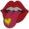 Unique Lips with Tongue and Heart Embroidery Design - Trendy Fashion Accessory