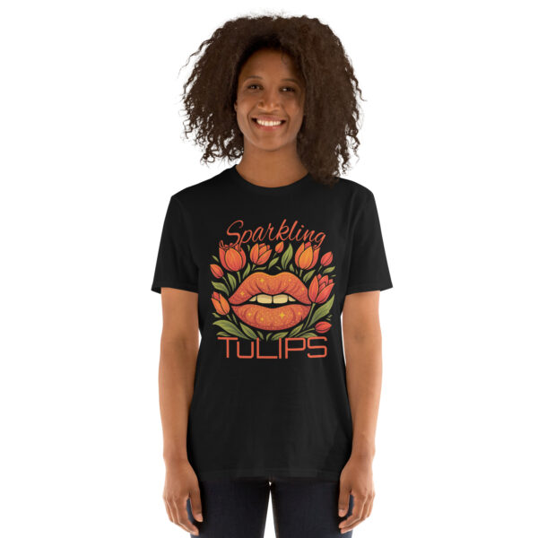 unisex-basic-softstyle-t-shirt-black-front-68373b88bd781.jpg Sparkling TuLIPS T-Shirt