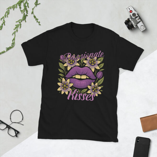 unisex-basic-softstyle-t-shirt-black-front-68376b64905d0.jpg Passionate Kisses T-Shirt
