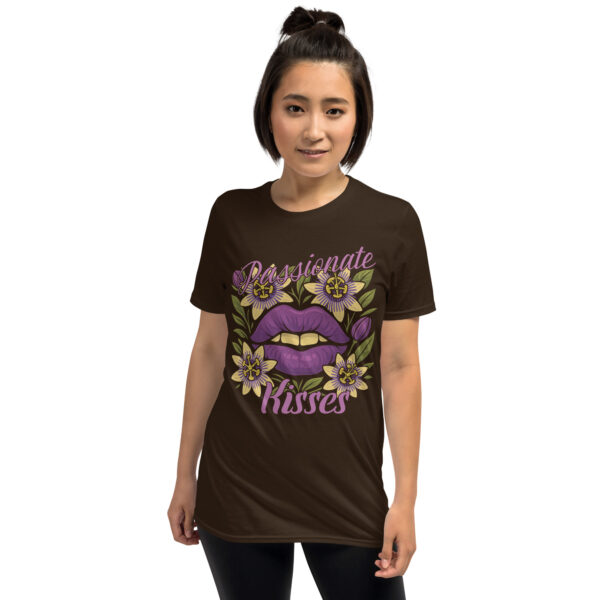 unisex-basic-softstyle-t-shirt-dark-chocolate-front-68376b6494fcf.jpg Passionate Kisses T-Shirt