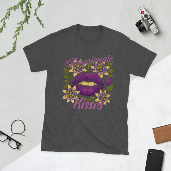 unisex-basic-softstyle-t-shirt-dark-heather-grey-front-68376b64d5314.jpg Passionate Kisses T-Shirt