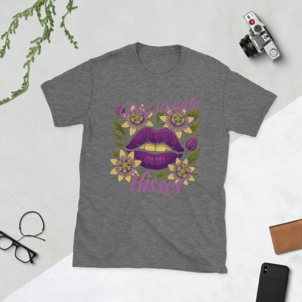 unisex-basic-softstyle-t-shirt-graphite-heather-front-68376b64e4451.jpg Passionate Kisses T-Shirt
