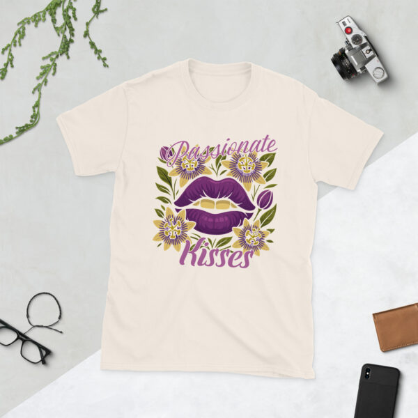 unisex-basic-softstyle-t-shirt-natural-front-68376b65270e2.jpg Passionate Kisses T-Shirt