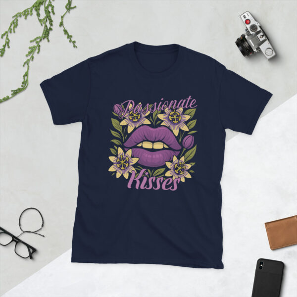 unisex-basic-softstyle-t-shirt-navy-front-68376b64b2872.jpg Passionate Kisses T-Shirt