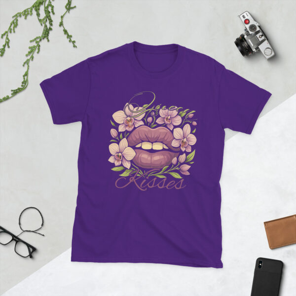 unisex-basic-softstyle-t-shirt-purple-front-683764032e4db.jpg Queen Kisses T-Shirt