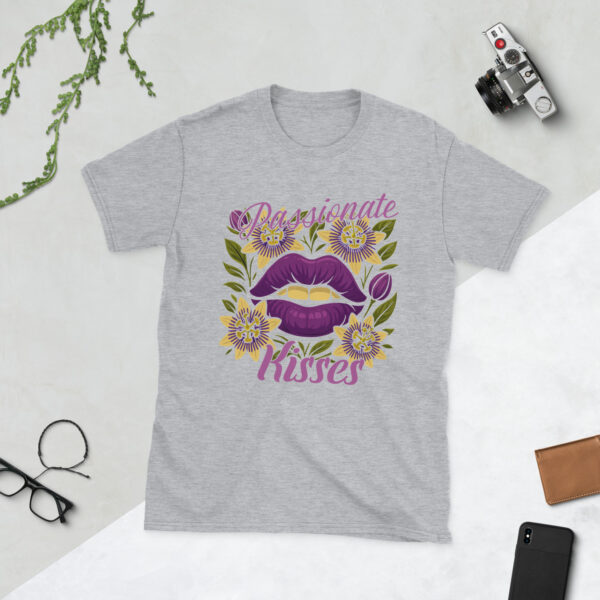 unisex-basic-softstyle-t-shirt-sport-grey-front-68376b650216f.jpg Passionate Kisses T-Shirt