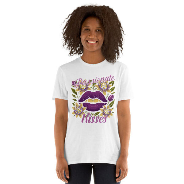 unisex-basic-softstyle-t-shirt-white-front-68376b649a10c.jpg Passionate Kisses T-Shirt